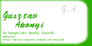 gusztav aponyi business card