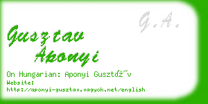 gusztav aponyi business card